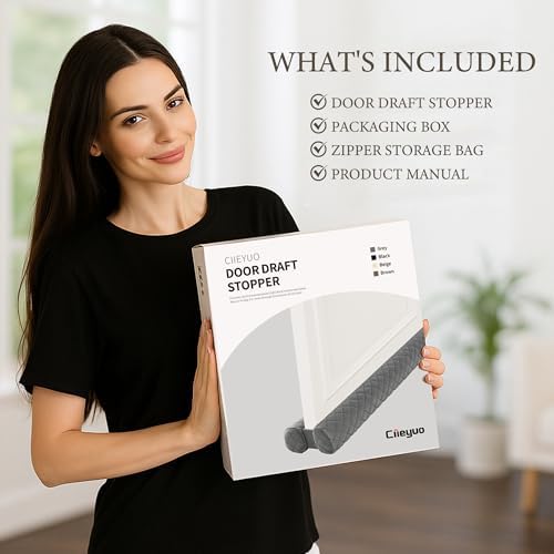 Ciieyuo Velvet Door Blocker, Adjustable 30-36 Inches - image 8