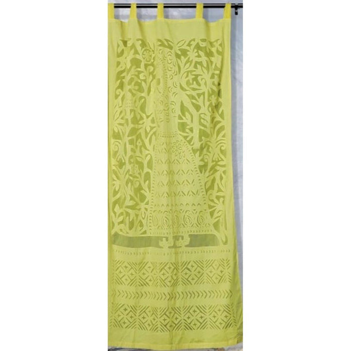Applique Work Wall Hanging Yellow Curtain (Set of 2)
-Indiehaat