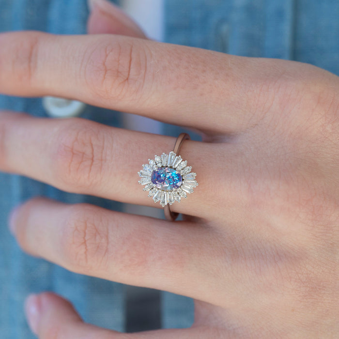 Unique alexandrite engagement ring by Aquamarise