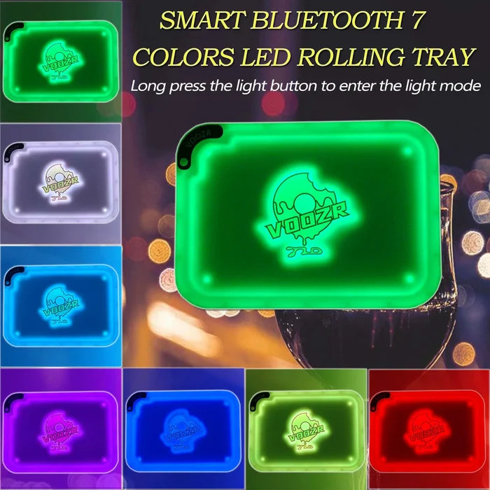 Voozr LED Illuminated Light Up Rolling Tray