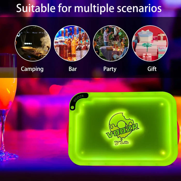 Voozr LED Illuminated Light Up Rolling Tray