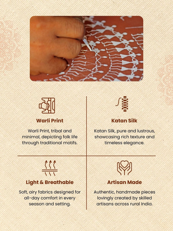 A carved wooden block being pressed by hand onto block printed fabric