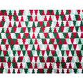 Set of 4 Placemats Christmas Tree Tile Cloth Waterproof 17" by 13" -  Green-0