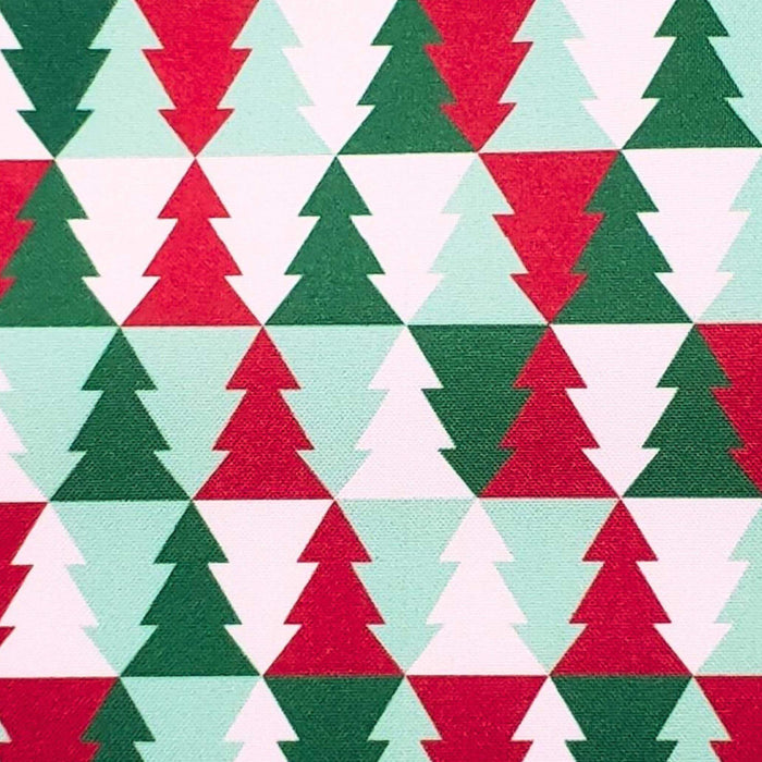 Set of 4 Placemats Christmas Tree Tile Cloth Waterproof 17" by 13" -  Green-2