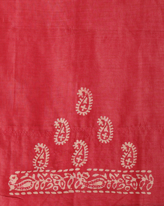 Wax Batik Hand Dyed Khadi Silk Purple Suit (T+B+D)