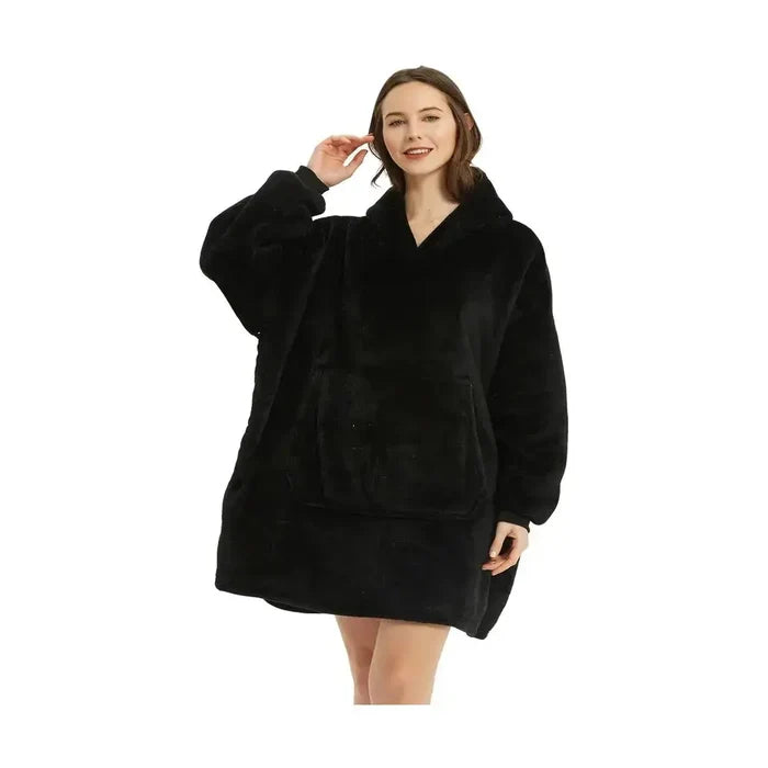Wearable Blanket Hoodie – Ultra Plush Sherpa Fleece with Sleeves & Hood – Blankets & Throws