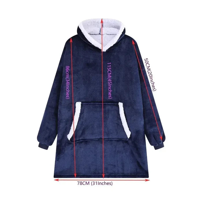 Wearable Blanket Hoodie – Ultra Plush Sherpa Fleece with Sleeves & Hood – Blankets & Throws