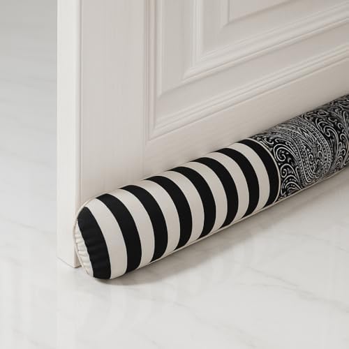 Ciieyuo 32" Decorative Wind Stopper Under Door Draft Stopper for Door & Window, Heavy Weighted Fabric Air Draft Noise Blocker Stopper Gap Filler for Bottom of Door with Hanging Loops - image 2