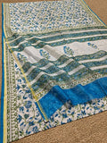 Indiehaat | Blockprint Chanderi Silk Saree Beige | Elegance in Silk
