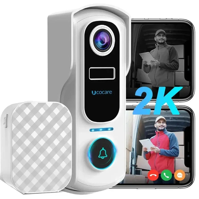 2K Wireless Video Doorbell with Chime-1