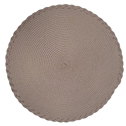 Set of 4 Tabletop Collection Indoor/Outdoor Noar Fendi Round Placemat 15" Dia-0
