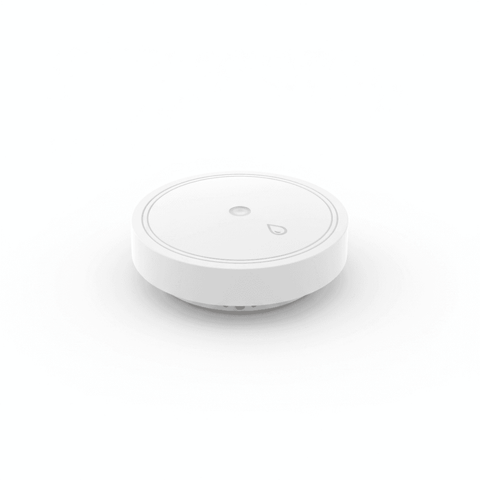 Frient zigbee water leak detector on white background