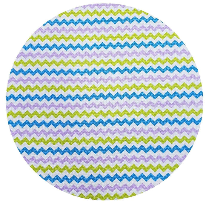 Charlo's Set of 4 Round Placemats Covers Paint ZigZag II 14 Dia inch-0
